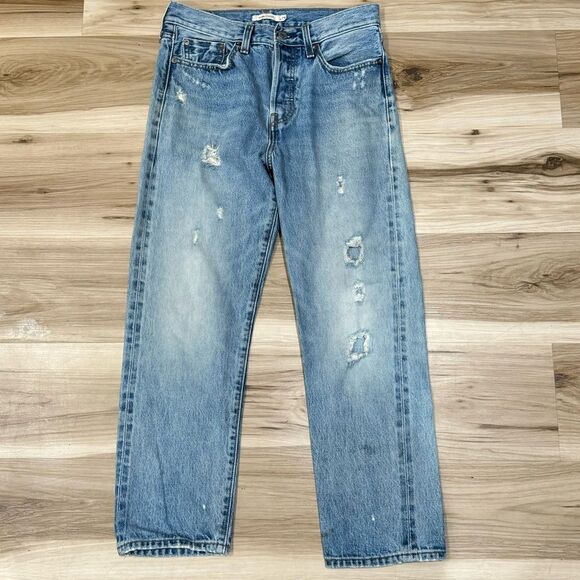 Levi Strauss Wedgie Straight Distressed Jeans Women’s 28 - Picture 1 of 5
